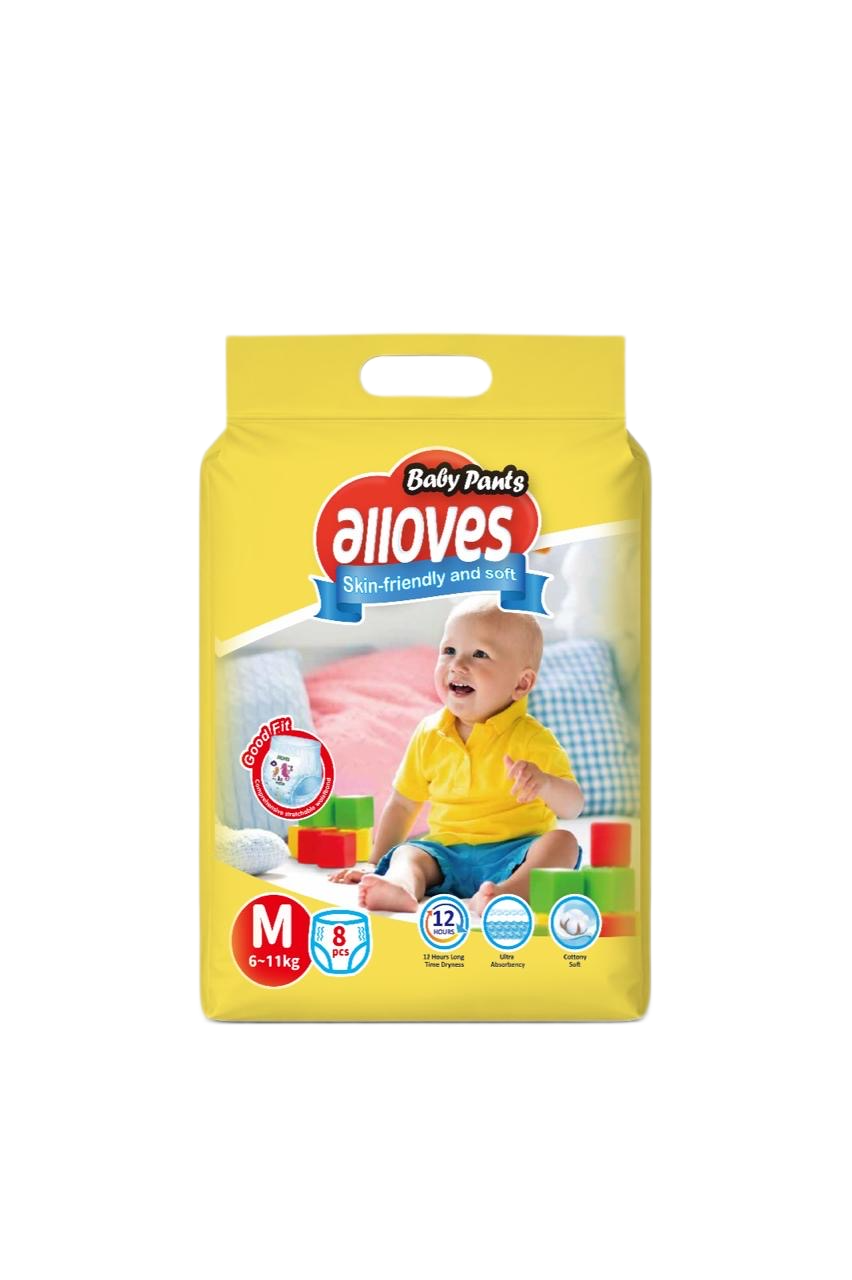 Alloves Baby Pants Size M — 8 pcs, 6-11kg