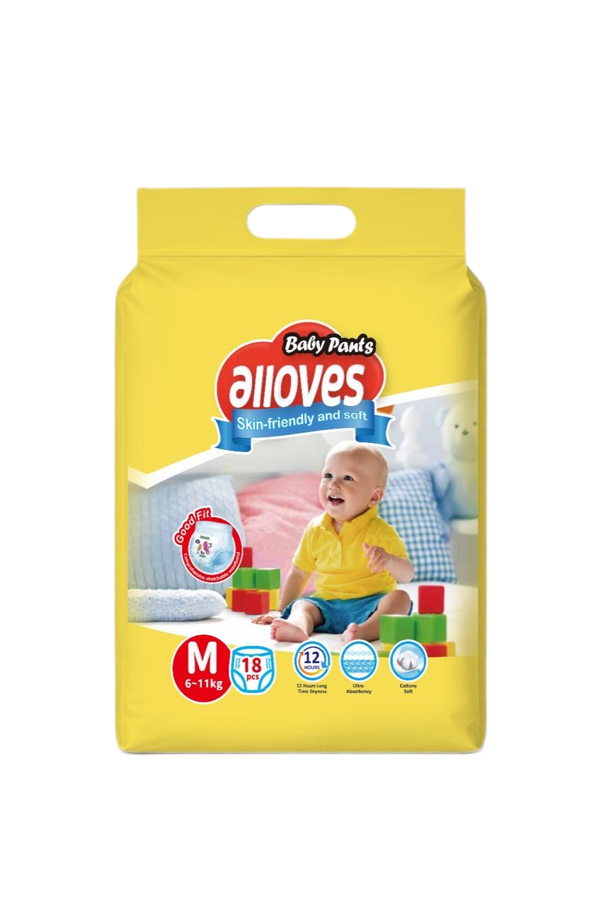 Alloves Baby Pants — M size 18pcs pack